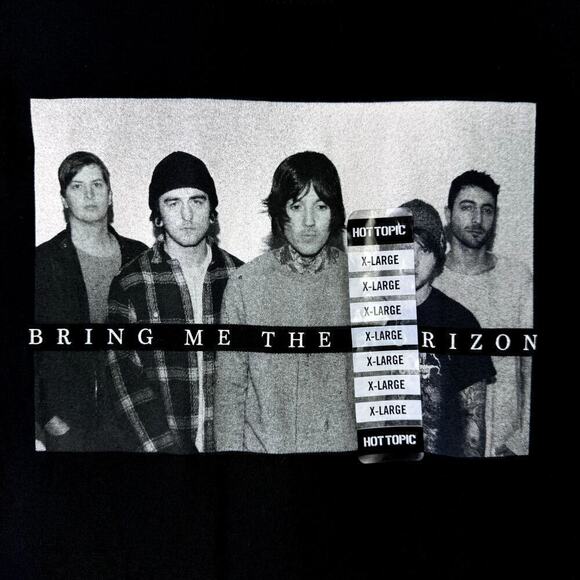 Hot Topic Bring Me The Horizon Black and White Group Shot T-Shirt Juniors' Sz XL - Picture 5 of 11